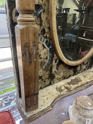 Lot 191 - A patchwork tapestry panelled alcove mirror