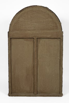 Lot 191 - A patchwork tapestry panelled alcove mirror