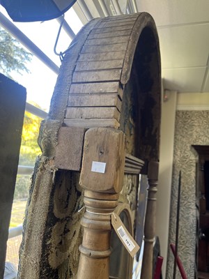 Lot 191 - A patchwork tapestry panelled alcove mirror