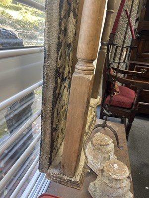 Lot 191 - A patchwork tapestry panelled alcove mirror