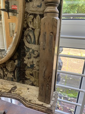 Lot 191 - A patchwork tapestry panelled alcove mirror