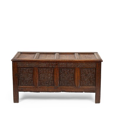 Lot 123 - A Charles II oak chest