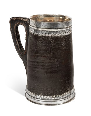 Lot 129 - An early 18th Century blackjack or leathern mug