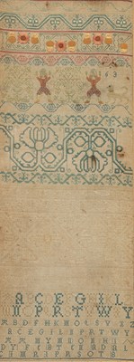 Lot 132 - A needlework sampler