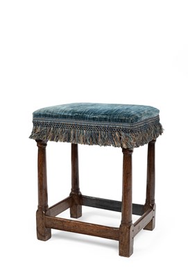 Lot 62 - A William & Mary oak framed stool