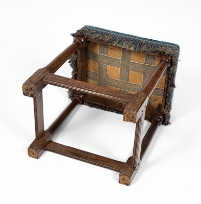 Lot 62 - A William & Mary oak framed stool