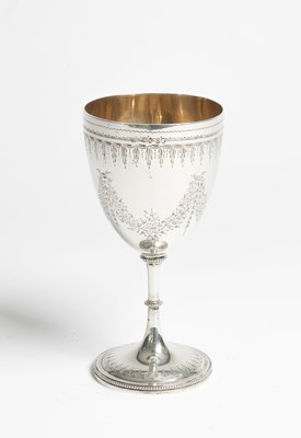 Lot 63 - A Victorian silver and silver gilt goblet