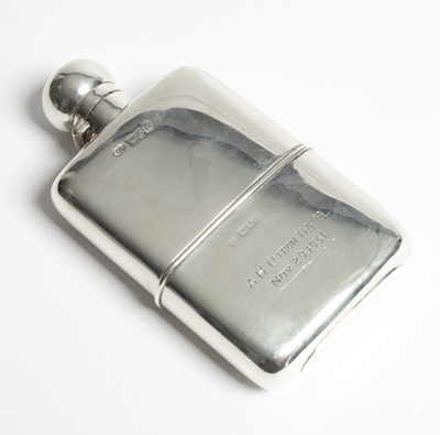 Lot 2 - A late Victorian silver hip flask