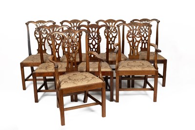 Lot 404 - A set of eight George III style dining chairs