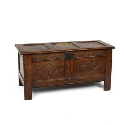 Lot 188 - A Charles II oak coffer