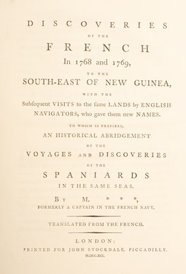 Lot 140 - [Fleurieu (Charles Pierre Claret de)] Discoveries of the French ... to the South-East of New Guinea