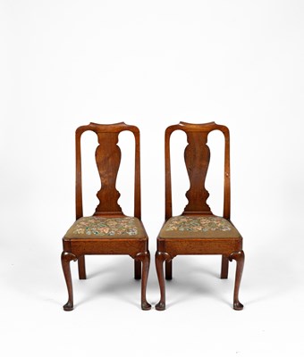 Lot 174 - A pair of George II walnut side chairs