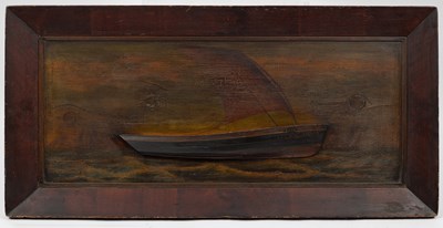 Lot 421 - A 19th Century folk art painted model boat