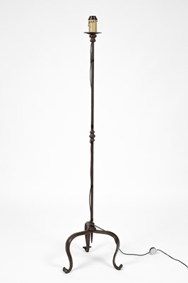 Lot 48 - A 17th Century style wrought iron standard lamp