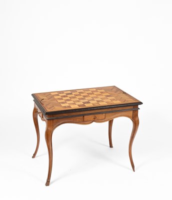 Lot 369 - A Continental parquetry top games table