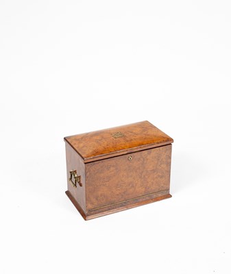 Lot 370 - A large Victorian maple stationery box