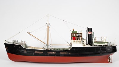 Lot 796 - A kit built model of a steam trawler