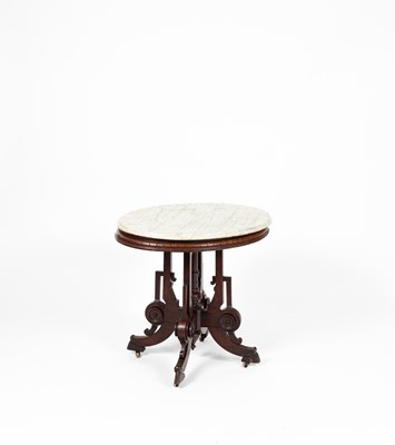 Lot 371 - A Victorian oval centre table with marble top