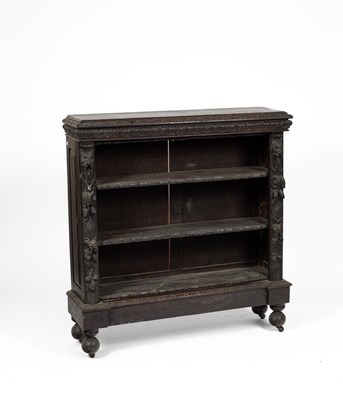 Lot 413 - A Jacobean Revival oak bookcase