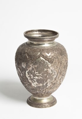 Lot 122 - A Persian white metal vase