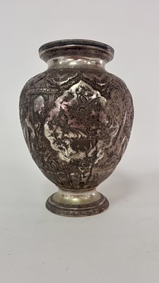 Lot 122 - A Persian white metal vase