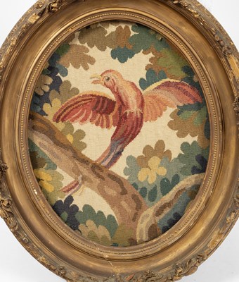 Lot 181 - An oval tapestry fragment