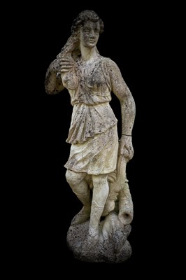 Lot 327 - A reconstituted stone figure of Diana