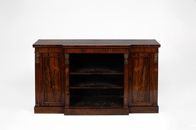 Lot 375 - A William IV rosewood breakfront bookcase