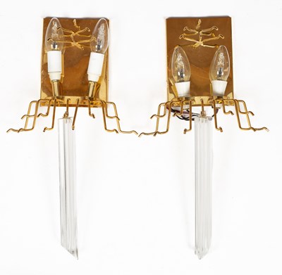 Lot 705 - A pair of modern metal wall lights