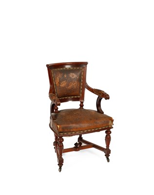 Lot 398 - An Edwardian mahogany framed open armchair