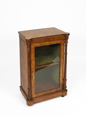 Lot 728 - A Victorian walnut pier cabinet