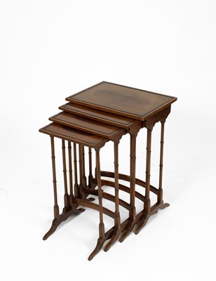 Lot 686 - A nest of mahogany quartetto tables