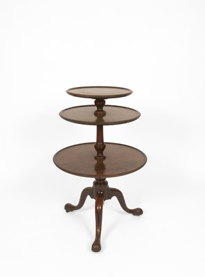 Lot 691 - A George III mahogany three-tier dumb waiter