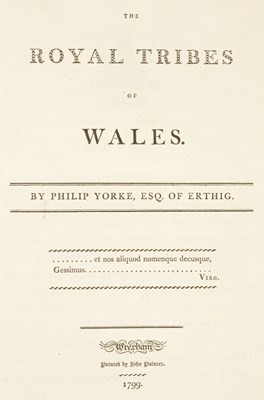 Lot 250 - Yorke (Philip) The Royal Tribes of Wales