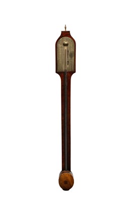 Lot 448 - A 19th Century mahogany and veneered stick barometer