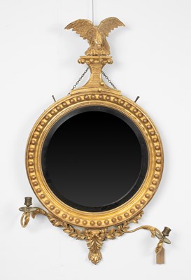 Lot 676 - A Regency giltwood convex mirror