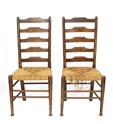 Lot 585 - William Birch, a pair of ladder back chairs