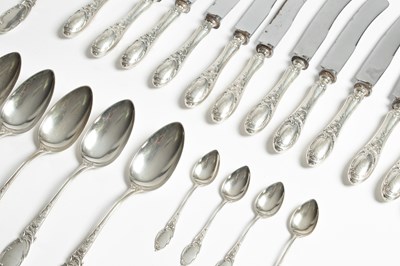 Lot 130 - A part canteen of German .800 standard silver flatware