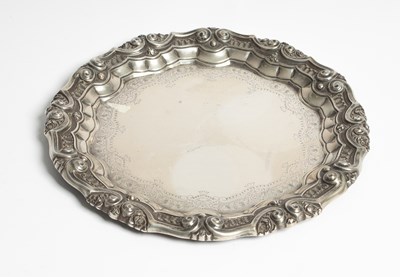 Lot 120 - A Portuguese silver tray