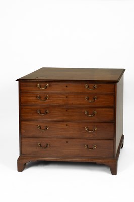 Lot 738 - A George III mahogany secretaire chest of drawers