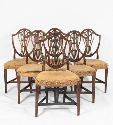 Lot 743 - A set of six 19th Century mahogany 'Hepplewhite' dining chairs