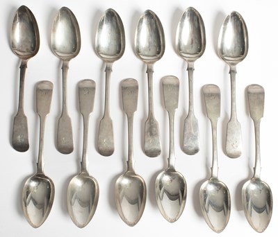 Lot 6 - A set of twelve Victorian Scottish silver dessert spoons