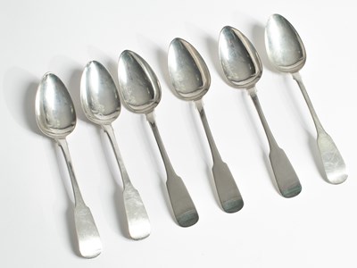 Lot 10 - A set of five Irish silver dessert spoons