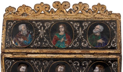 Lot 131 - A mid 16th Century Limoges enamel reliquary casket