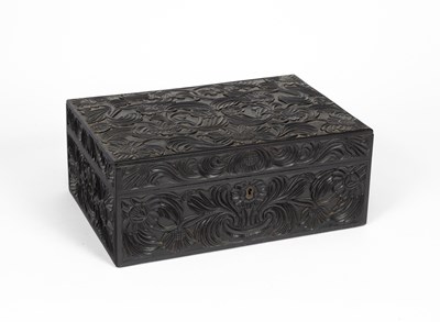 Lot 773 - A 19th Century Ceylonese carved ebony box