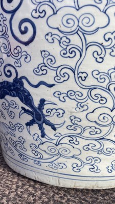 Lot A rare and large Chinese blue and white jardinière