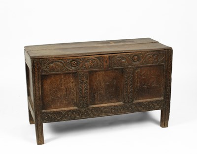 Lot 681 - An early 18th Century oak chest