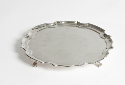 Lot 54 - A silver card tray