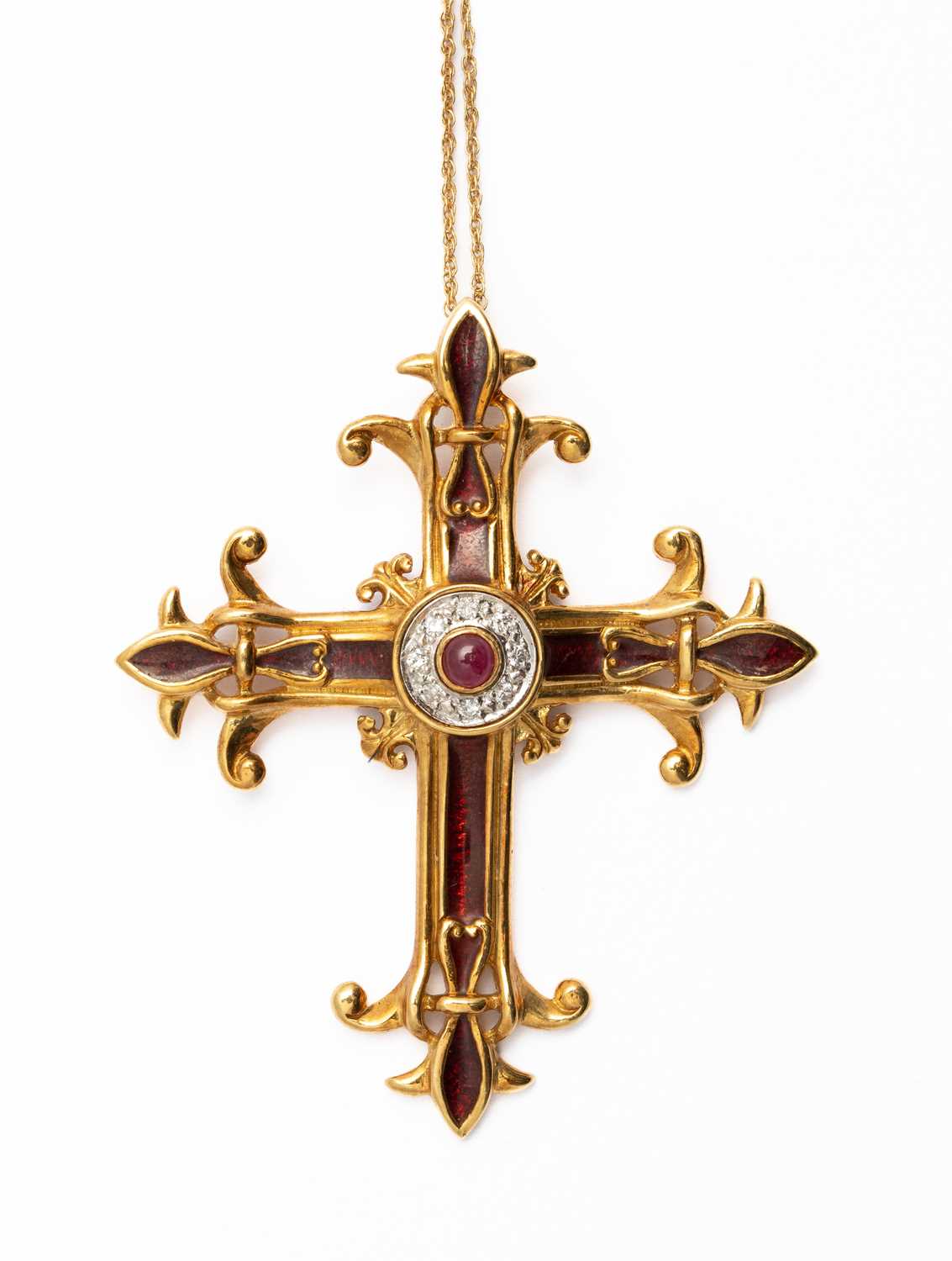 Lot 273 - The House of Igor Carl Faberge for Franklin Mint, 'The Imperial Ruby Cross'