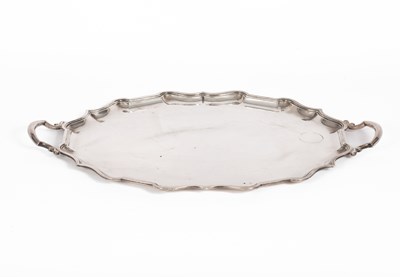 Lot 21 - A two-handled silver tray